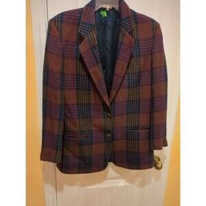 Corbin Collection Women’s  Plaid Jacket Size 6 Made In USA